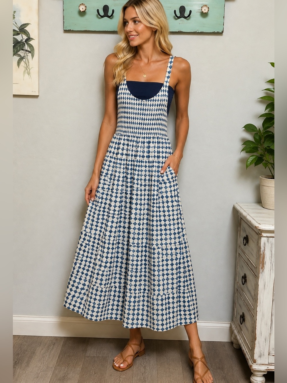 Madewell Smocked Midi Dress